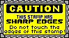 caution sharp edges stamp